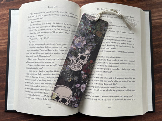Floral Skull Bookmark