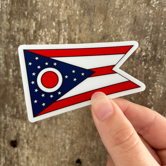 Clear Ohio Flag Sticker